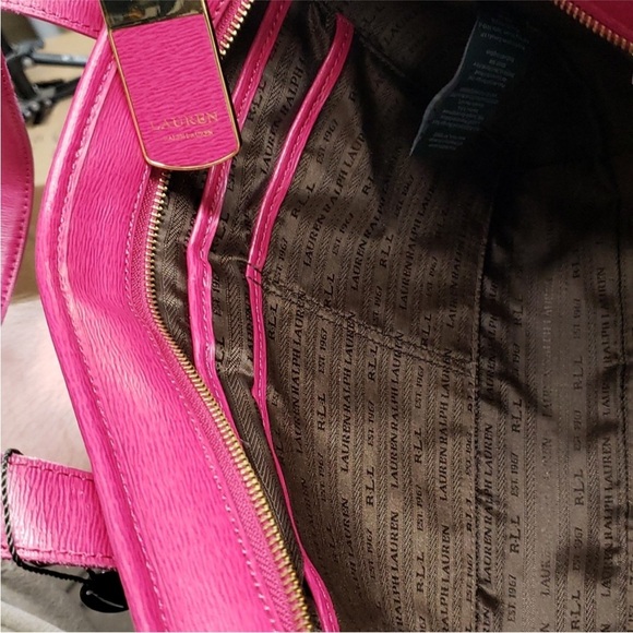 New LAUREN RALPH LAUREN NEWBURY PINK HERITAGE SATCHEL. NWT Host Pick - Picture 8 of 16